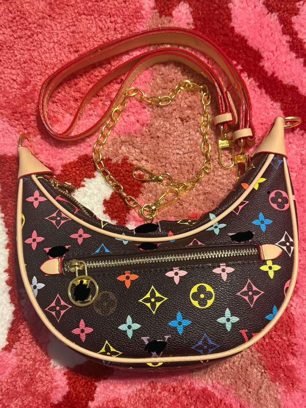 New women’s black multicolor fashion bag